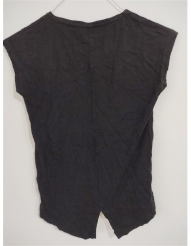 Tricou negru fara maneci cu floricele pe piept CA
