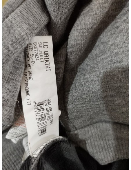 Pulover gri tricotat fin cu detaliu norisor din paiete aurii Lc Walkiki
