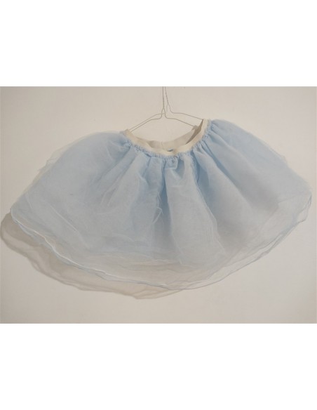 Fustita albastra aspect tull cu elastic in talie