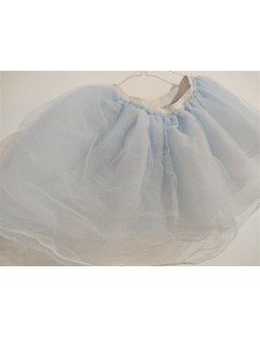Fustita albastra aspect tull cu elastic in talie 2