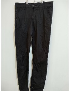 Pantaloni Arins negri simpli casual din bumbac