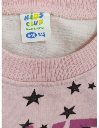 Bluza roz cu stelute negre si scris pe piept Kids Club