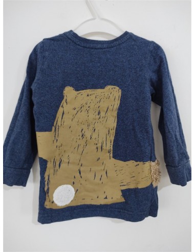 Bluza albastra cu labute de ursulet si scris pe piept