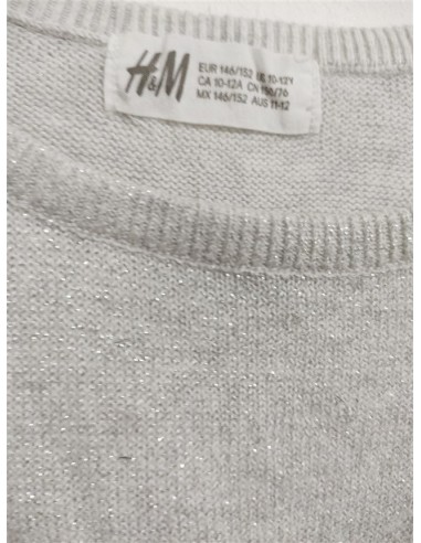 Pulover scurt tricotat cu detalii argintii si volane la maneci Hm