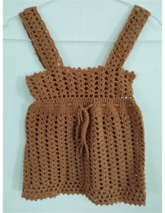 Rochita scurta cu betele din tricot maro