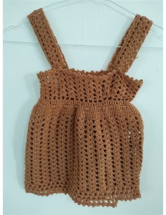 Rochita scurta cu betele din tricot maro 2