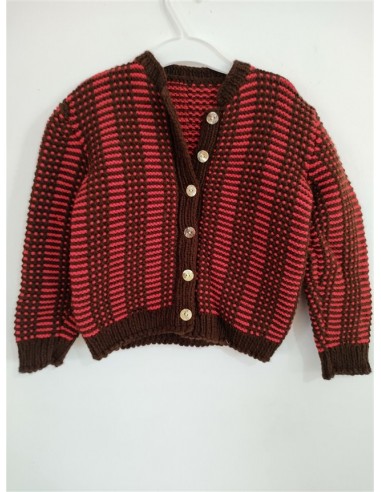 Pulover multicolor tricotat cu inchidere in nasturi