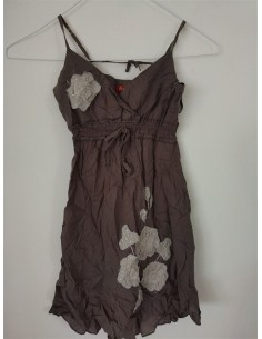 Rochie cu bretele si imprimeu aplicat cu flori Fen