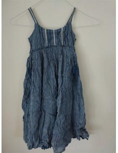 Rochie albastra cu bretele si cordon in talie Next