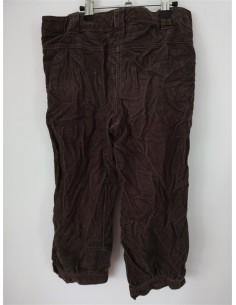 Pantaloni trei sferturi maro reiati cu buzunare Tapealoeil 2