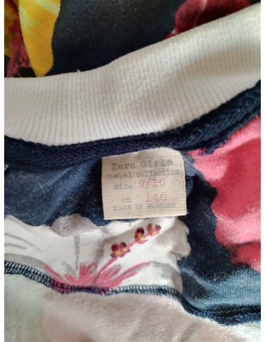 Jacheta albastra cu imprimeu floral multicolor Zara