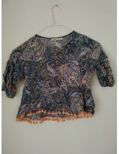 Bluza multicolora cu ciucurei si nasturi pe piept Koton