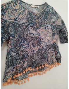 Bluza multicolora cu ciucurei si nasturi pe piept Koton 2