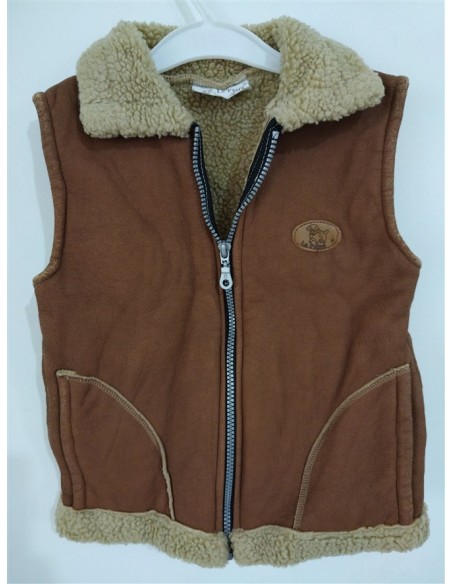 Vesta imblanita fara maneci cu guler si fermoar Le Patre