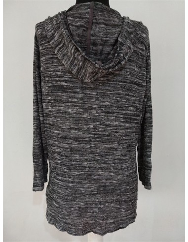 Cardigan cu gluga negru cu gri HM