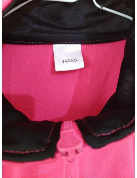 Bluza sport roz cu fermoar si buzunare