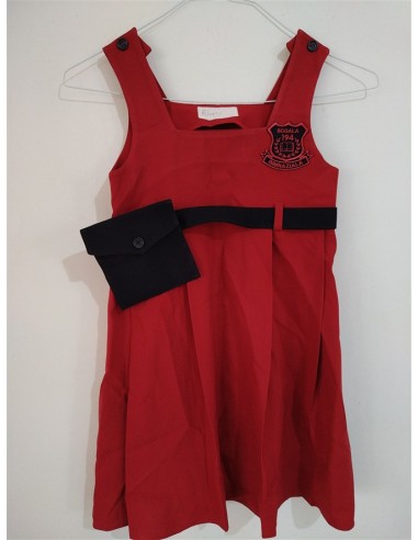 Sarafan fara maneci tip uniforma cu cordon in talie