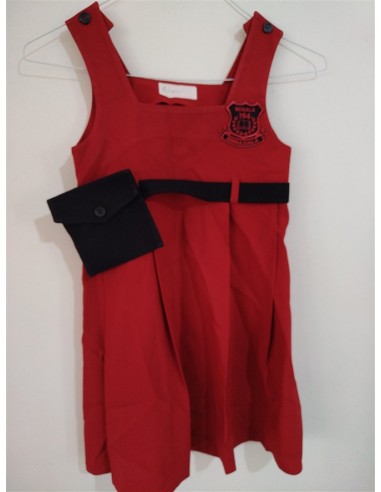 Sarafan fara maneci tip uniforma cu cordon in talie