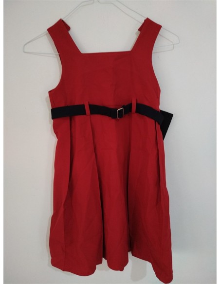 Sarafan fara maneci tip uniforma cu cordon in talie