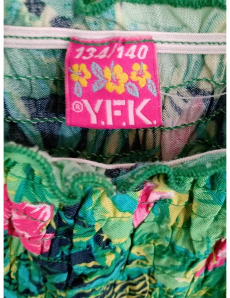 Rochie verde inflorata cu bretele YFK