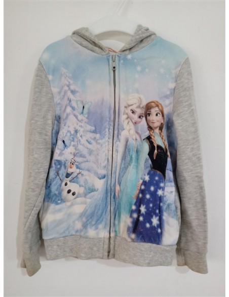 Hanorac gri vatuit cu imprimeu Ana si Elsa H&M
