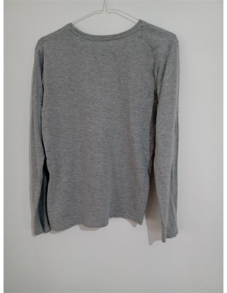 Bluza gri cu scris multicolor pe piept