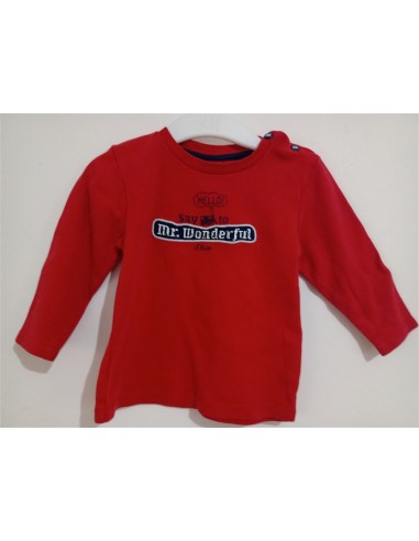Bluza rosie cu scris pe piept si nasturi pe umar sOliver