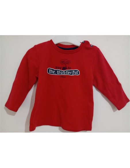 Bluza rosie cu scris pe piept si nasturi pe umar sOliver