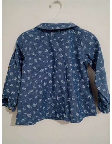 Bluza albastra cu guler si nasturi pe piept Love