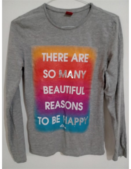 Bluza gri cu imprimeu scris multicolor pe piept sOliver