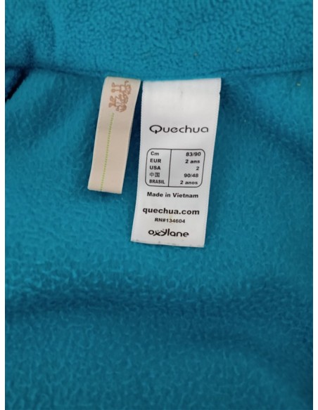 Geaca neagra cu interior de flecee Quechua