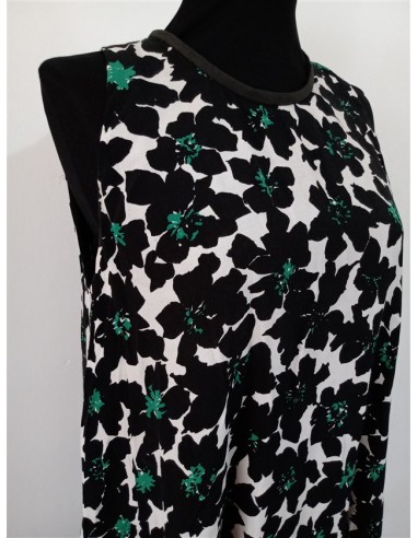 Rochie medie dama fara maneci cu volan jos Mango