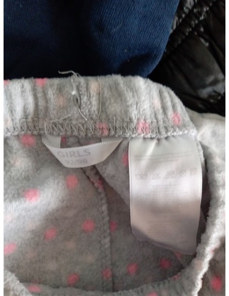Pantaloni gri cu buline multicolore Girls
