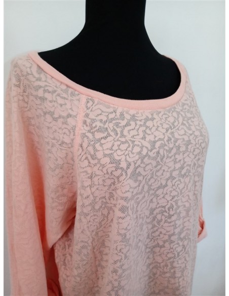 Bluza cu maneca lunga portocalie si motive florale Golddigga