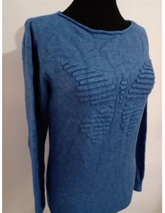 Pulover de dama cu maneca lunga si insertie fluture 3D 2