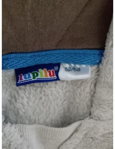 Bluza plusata cu gluga si imprimeu urs Lupilu