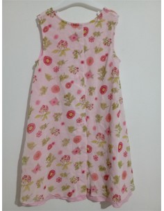 Rochie roz fara maneci cu imprimeu floral