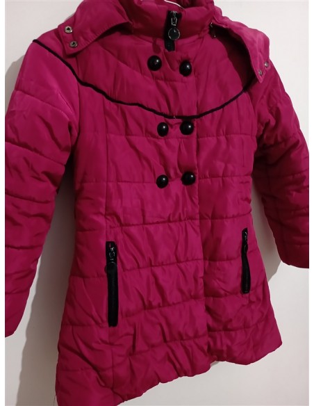 Geaca roz cu gluga si nasturi negrii Hong Wear