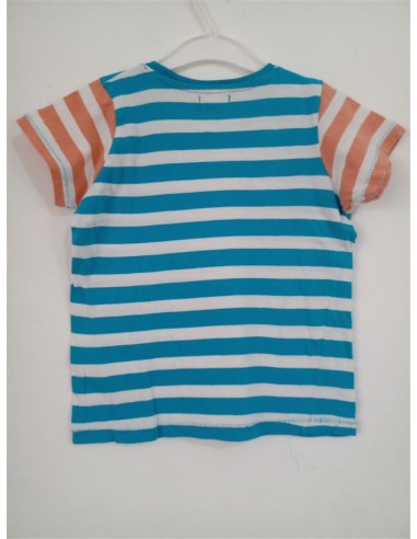 Tricou in dungi si scris portocaliu pe piept Pepco