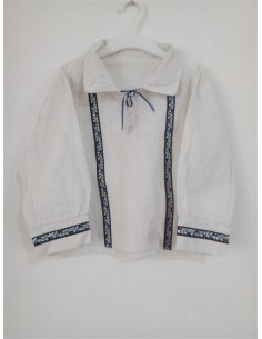 Camasa alba traditionala tip ie cu snur la guler