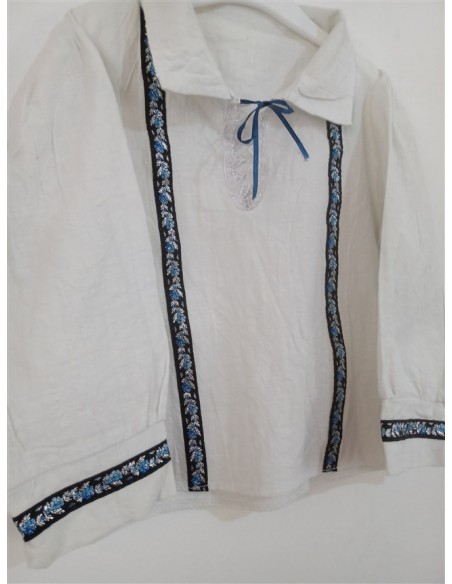 Camasa alba traditionala tip ie cu snur la guler