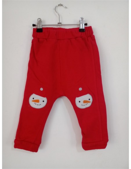 Pantaloni rosii cu imprimeu om de zapada in genunchi Lc Waikiki