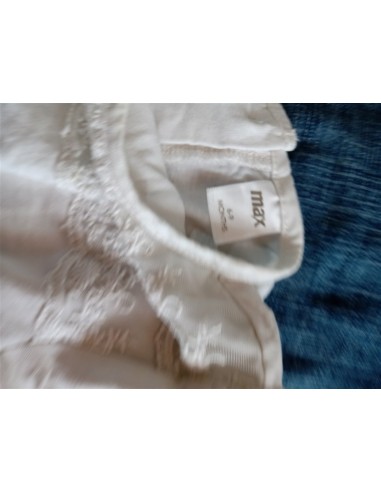 Tricou alb cu broderie in partea de sus Max