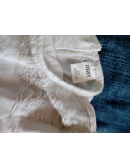Tricou alb cu broderie in partea de sus Max