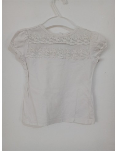 Tricou alb cu broderie in partea de sus Max