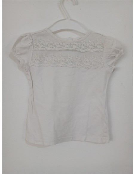 Tricou alb cu broderie in partea de sus Max