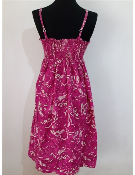 Rochie medie de vara multicolora cu bretelute subtiri si elastic pe spate