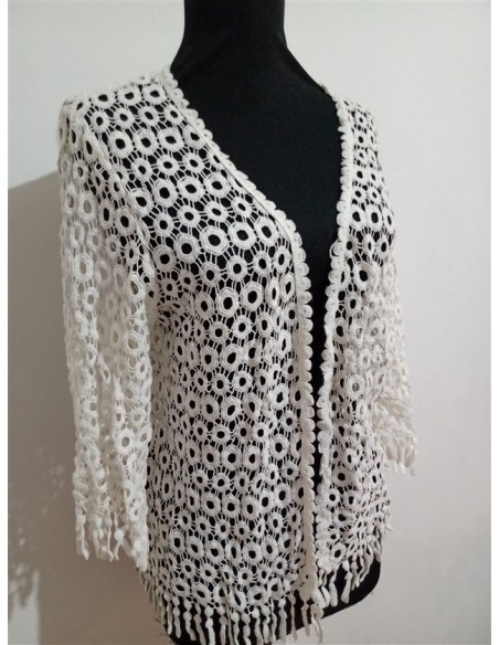 Cardigan de dama broderie cu maneci lungi