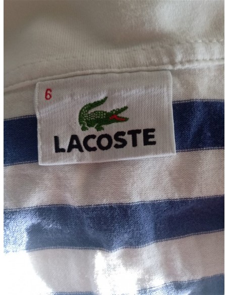 Rochie fara maneci cu guler alb si volane in partea de jos Lacoste