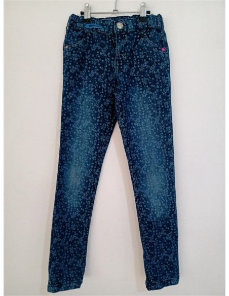Pantalon de blug slim cu imprimeu floricele  Super